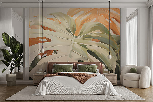 Sunlight Dancing on Tropical Leaves Wall murals Sunlight Dancing on Tropical Leaves