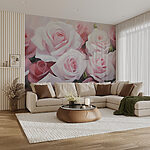 Wall murals Group of pink and white roses