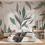 Wall murals Graceful botanical pattern in neutrals