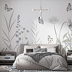 Wall murals Butterflies flying over flowers