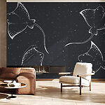 Wall murals Couple of stingrays on a black background