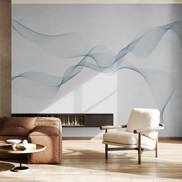 Wall mural Wall mural Blue lines on a white background (SKU: w08075)