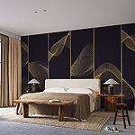 Wall murals Yellow and black striped pattern