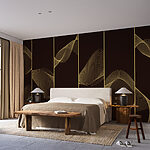 Wall murals Elegant wavy lines in darkness