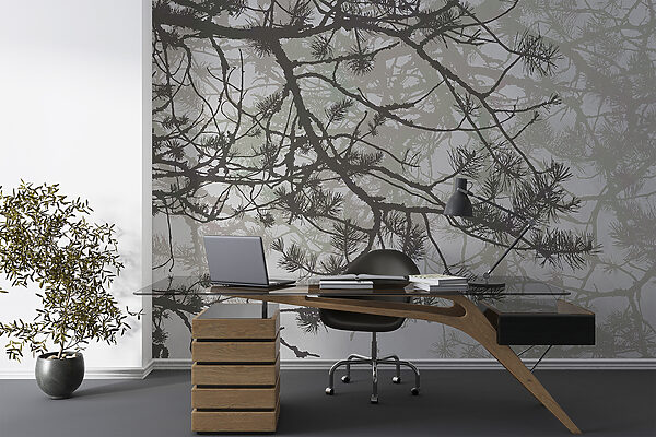 Tree branches with needles Wall murals Tree branches with needles