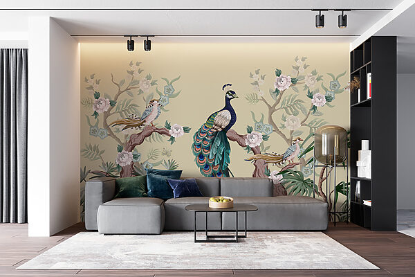 Wall mural Wall mural Wallpaper with birds on branches (SKU: w08168)
