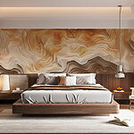 Wall murals Earthy layers in abstract waves.