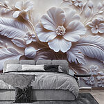 Wall murals White flower and leaves