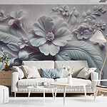 Wall murals White flower and leaves