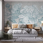 Wall murals Elegant floral pattern in monochrome