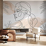 Wall murals Drawing of a woman’s face