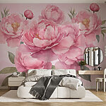 Wall murals Group of pink flowers