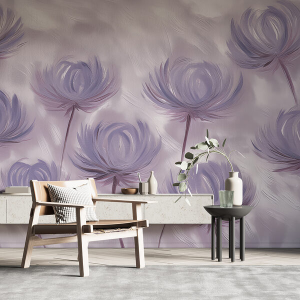 Delicate blooms dance in pastel hues Wall murals Delicate blooms dance in pastel hues