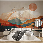 Wall murals Mountain landscape with trees and a lake