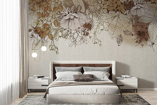 Autumn Harvest in Sepia Tones Wall murals Autumn Harvest in Sepia Tones