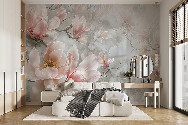 Delicate blossoms in soft hues Wall murals Delicate blossoms in soft hues