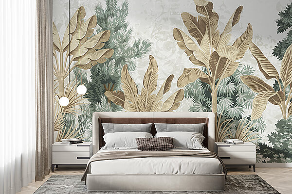 Wallpaper with a variety of plants Wall murals Wallpaper with a variety of plants