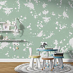 Wall murals White and green paint splatter