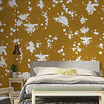 Wall murals White and brown paint splatter