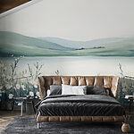 Wall murals Painting of a field of flowers