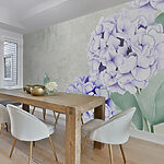 Wall murals Hydrangeas bloom on textured backdrop.