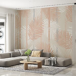Wall murals Pattern of leaves on a wall