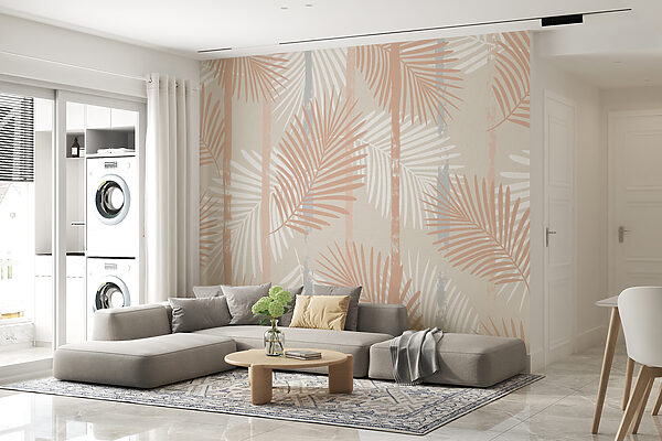 Pattern of leaves on a wall Wall murals Pattern of leaves on a wall