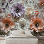 Wall murals Group of paper flowers