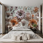 Wall murals Group of paper flowers