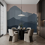 Wall murals Mountain range with a pink sky