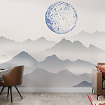 Wall murals Moon over mountains