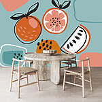 Wall murals Group of oranges and a glass of water