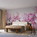 Wall murals Row of purple flowers