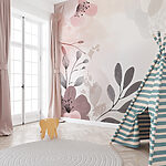 Wall murals Delicate blooms in muted hues.