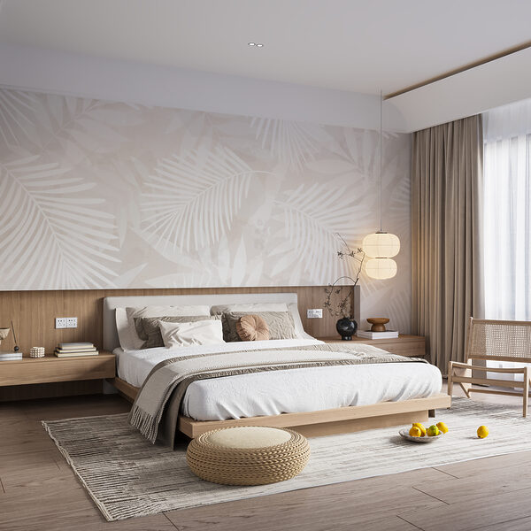 Wall murals White leaves on a light background (SKU: w00978) Wall murals Wall murals White leaves on a light background (SKU: w00978)