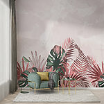 Wall murals Group of green and red leaves