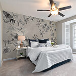 Wall murals Drawing of flowers on a white surface