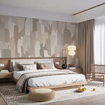 Wall murals Abstract beige shapes intertwine.