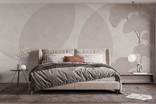 Grey and white background with circles and lines Wall murals Grey and white background with circles and lines