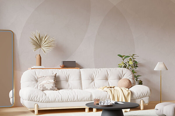 Wall mural Wall mural White and grey background with circles (SKU: w01466)