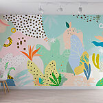 Wall murals Colorful pattern with different shapes and colors