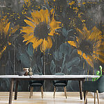 Wall murals Painting of yellow flowers