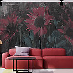 Wall murals Painting of flowers on a wall