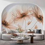 Wall mural Delicate Floral Symphony in Sepia