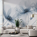 Wall murals Ethereal blooms in monochrome elegance