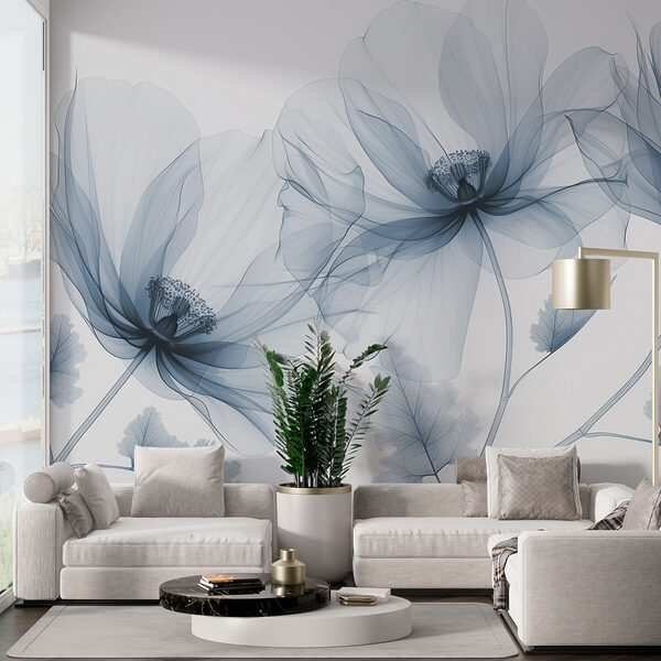 Wall murals Ethereal blooms in monochrome elegance (SKU: w01482v1) Wall murals Wall murals Ethereal blooms in monochrome elegance (SKU: w01482v1)
