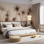 Wall murals Group of flowers with blurry background
