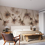 Wall murals Group of flowers on a white background