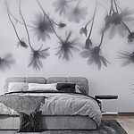 Wall mural Group of flowers on a white background