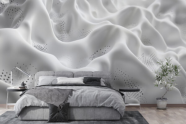 White fabric with small holes Wall murals White fabric with small holes